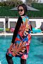 Full Covered Fast Drying Side Adjustable Zippered Hijab Swimsuit-2428 - 4