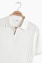 White 100% Cotton Half Zip Polo Neck Men's Knitwear T-Shirt - 7