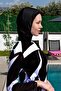 Geometric Line Patterned Full Size Lycra Digital Hijab Swimsuit-2413 - 7