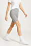 Gray Cotton Above Knee Women's Biker Tights - 2