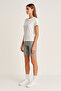 Gray Cotton Above Knee Women's Biker Tights - 3
