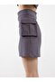 Velvet Pocket Detail Mini Skirt Anthracite - 4
