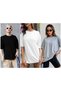 Pack of 3 Super Quality Unisex Cotton Black White Gray Oversize Boyfriend T-shirt Women Men