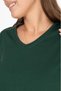 100% cotton super quality emerald green v-neck women basic t-shirt knitted cotton combed cotton t-shirt - 2