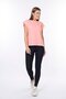 100% Cotton Women's Yavruağzı Color Padded Look Underarm Split Batwing Crew Neck T-Shirt - 6