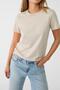 100% Cotton super quality women's t-shirt solid color beige crew neck organic cotton combed t-shirt