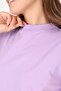 100% Organic Cotton Women's Lilac Basic Ribbed High Neck Knitted T-Shirt Half Fisherman Neck - 2
