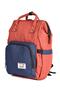 16099 Mother Baby Care Backpack 2-Piece Orange-navy blue - 4