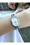 Vintage Oval Silver Inside Pink Women Wrist Watch - 4