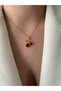 "Women's Gold Color Cherry Stone Necklace – Trendy Elegant Jewelry Model - 4