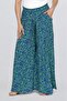 Women's Elastic Waist Patterned Pocket Skirt Trousers - 4