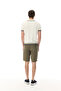 Men's Navy Blue Straight Fit Tie-Up Linen Shorts - 2