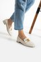 Women's Cream Leather Classic Shoes with Accessory Detail - 2