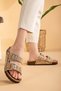 Bloom Women's Orthopedic Eva Sole Comfort Stone Diamond Embroidered Slippers Double Strap Buckle Casual Slippers - 7