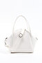 White Shk132 Faux Leather, Zippered Single Compartment, Snap Detail, Hand, Arm and Shoulder Bag - 6