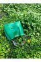 Women's Green Scarf and Chain Accessory Soft Leather 3-Compartment Handbag and Shoulder Bag - 4