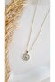 Vip Series White Enamel Blue Stone Gold Eye Necklace - 2