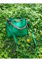 Women's Green Scarf and Chain Accessory Soft Leather 3-Compartment Handbag and Shoulder Bag - 3