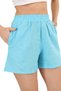 Women's Shorts Relax Fit Cotton Linen Turquoise