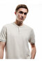 Short Sleeve Pique Fabric Regular Fit Cotton Buttoned Judge Collar T-Shirt