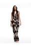 Linen Blend Belt Detailed Wide Leg Floral Palazzo Pants with Pockets