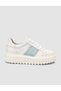 Monamae 100% Genuine Leather White - Blue Women's Sports Shoes
