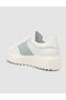 Monamae 100% Genuine Leather White - Blue Women's Sports Shoes - 5