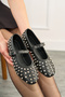 Daily Women's Black Ballerina Ballerina Silver Stone Banded Buckle Low Heeled Soft Comfortable Shoes 400 - 3