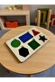World Felt Covered Shapes Puzzle, Wooden Insert-And-Remove Puzzle, Colorful Educational Puzzle, Shape Learning - 2