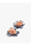Large Floral Earrings Layered Voluminous Fabric Steel Blended - 2