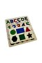 World Felt Covered Puzzle Set, Wooden Insert-And-Remove Puzzle Set, Educational Puzzle, Letter/Number/Shape Learning - 4