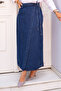 Side Tie Denim Skirt Tsd240615 Blue - 2