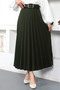 Belted Pleated Skirt Tsd230113 Khaki - 4