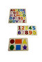 Parla Felt Covered Puzzle Set, Wooden Insert-And-Connect Puzzle Set, Educational Puzzle, Letter/Number/Shape Learning - 7