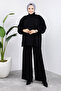 Balloon sleeve knit set tsd240952 black