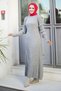Ribbed Crew Neck Knitwear Long Dress Tsd240804 Gray - 4