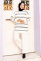 Striped Knitwear Set Tsd240721 White - 4