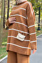 Striped Knitwear Suit Tsd220905 Brown - 2