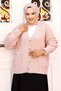 Buttoned Pocketed Knitwear Cardigan Tsd240716 Powder - 2