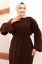 Buy Tie-Up Low Arm Knitwear Long Dress Tsd240708 Brown - 2