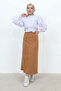 Denim Skirt with Flared Sides TSD22019 Tan