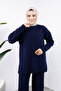Knitwear Set with Handle End Button Detail Tsd240947 Navy Blue - 2