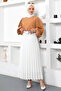 Belted Pleated Skirt Tsd230113 White - 2