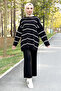 Striped Knit Set Tsd220905 Black