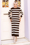 Striped Knitwear Long Dress Tsd240719 Brown