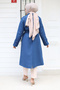Buttoned sleeve tip epaulette detailed trench coat tsd240901 indigo - 5