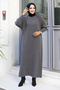 Reglan Sleeve Knitwear Long Dress Tsd240725 Smoked - 4
