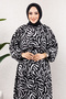 Patterned Viscose Long Hijab Dress with Elastic Waist Tsd250102 Black - 2