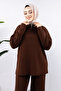 Zippered knitwear set tsd240950 bitter brown - 2