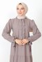 Hijab Long Hijab Dress with Tie on the Sleeve Tsd221207 Mink - 2